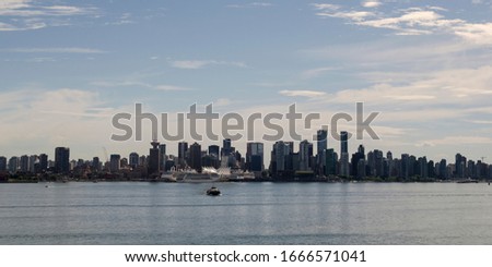 Vancouver Skyline Panoramic from the Sea.