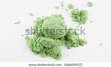  green plasticine isolated on white background