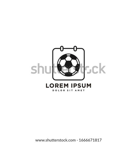 soccer day - flat business icon logo template vector. ball isolated with calendar note elements.