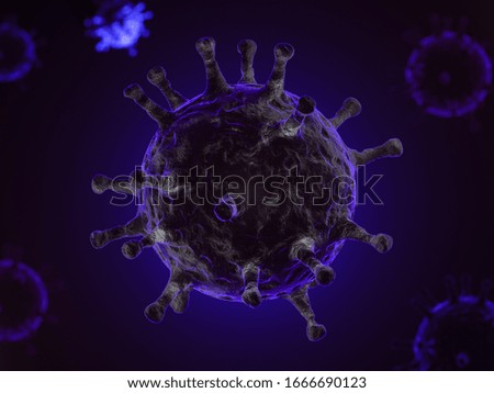 Coronavirus (COVID-19) outbreak and coronaviruses influenza background as dangerous flu strain cases as a pandemic medical health risk. 3D render. 