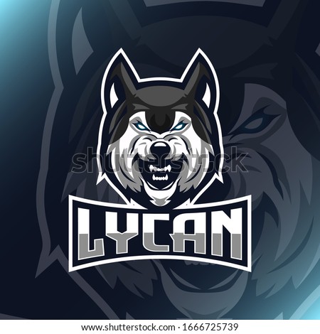 logo mascot sports gaming animal wolf illustration