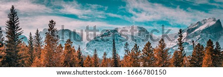Rocky mountain national park mountains and trees Royalty-Free Stock Photo #1666780150