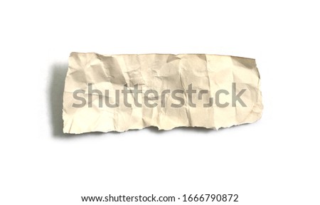Old ripped paper isolated on white background with copy space for text