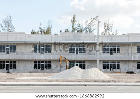 New Commercial building in construction offices warehouse in Florida.