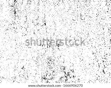 Distressed overlay texture. Rusty metal abstract background. Grunge backdrop of rusted steel surface stylized image. Eroded metallic plate in black and white colors. Scalable EPS8 vector illustration. Royalty-Free Stock Photo #1666906270