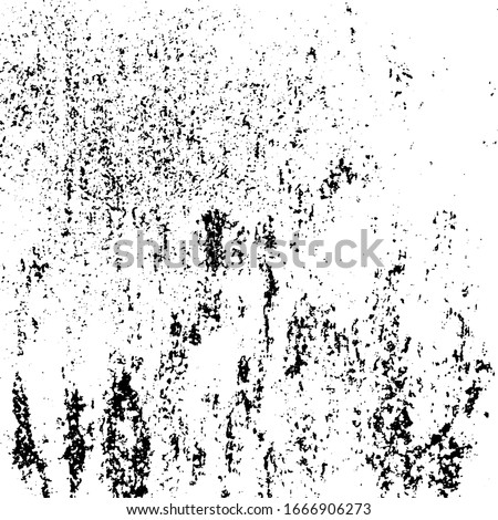 Distressed overlay texture. Rusty metal abstract background. Grunge backdrop of rusted steel surface stylized image. Eroded metallic plate in black and white colors. Scalable EPS8 vector illustration. Royalty-Free Stock Photo #1666906273