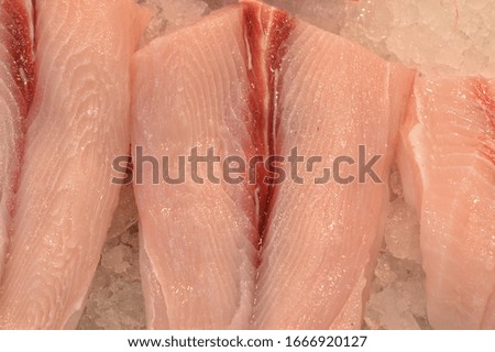freshly sliced ​​cleaned raw fish