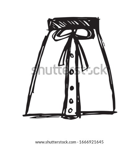 Vector Illustration of Skirt Fashion Icon on Isolated Background. Use This Hand Drawing or Sketch Icon For Graphic Design, Poster, Shirt Design and More.