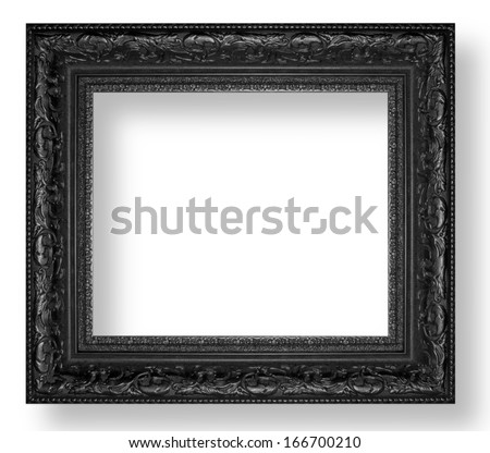 Picture frame Black wood frame in white background.