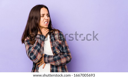 Young mixed race hispanic woman isolated touching back of head, thinking and making a choice.