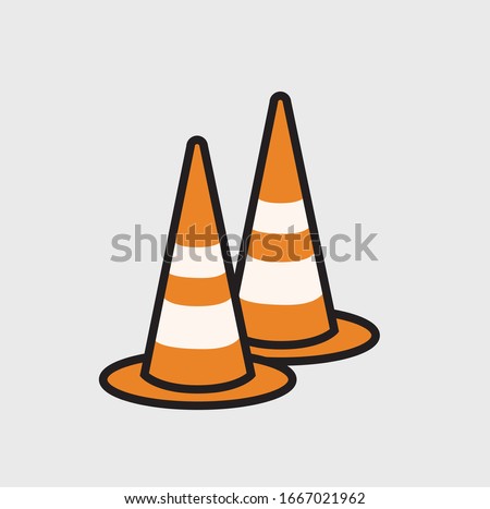 cute vector illustration of orange cones
