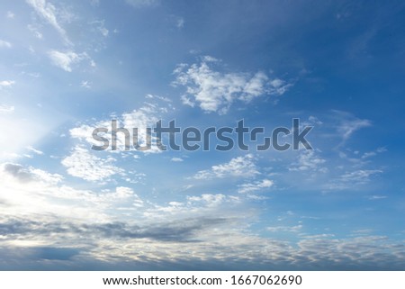The Sky Is Blue With Lush Clouds Summer Spring Autumn