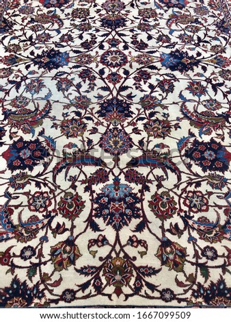 Ethnic authentic Anatolian motifs carpet rug Detail Macro shot abstract pastel wonderfully interesting different variants contrast they buy amazing background images wool textile.