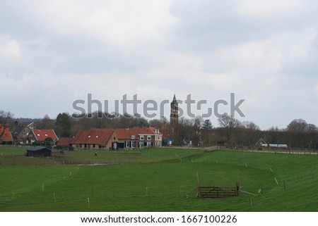 View on old city Amerongen in the Netherlands