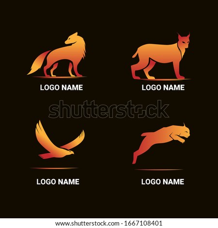 Animal shape gradient logo template