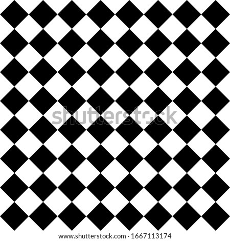 Black and white rhombuses seamless pattern. Vector illustration.