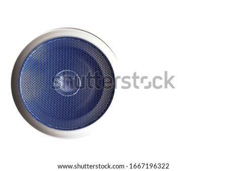 Sound speaker with copy space  on a white isolated background.