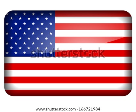 Vector illustration of american flag icon on white background 
