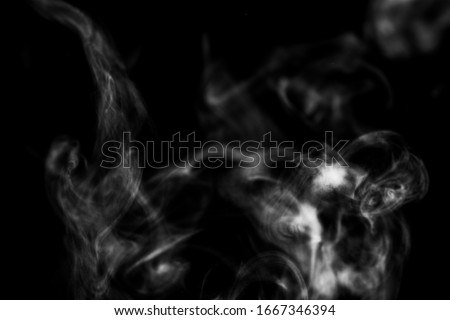 Abstract smoke backgrounds steam of white smoke overlay effect on isolated solid black wallpaper with swirl wave for pollution, wildfire, vapor cigarette, gas, dry ice, hot warm food, boil water soup