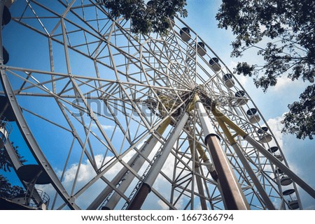 The games tower in the amusement park