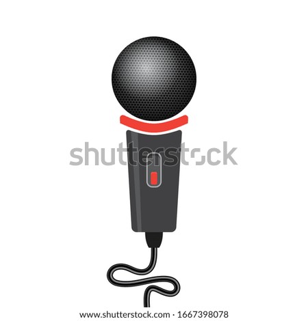 Vector Retro Microphone Icon Isolated on White Background.