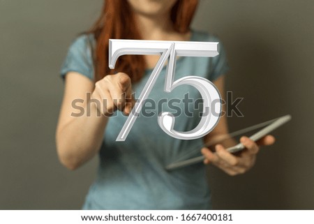 75 Anniversary 3d numbers. template for Celebrating 75 anniversary event party
