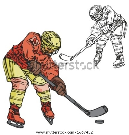 Hockey player. Vector illustration
