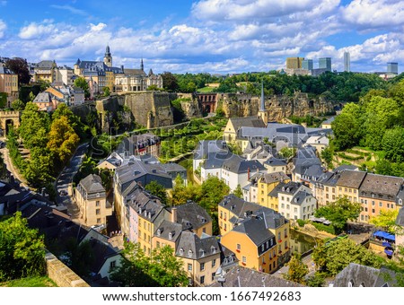 Luxembourg city, the capital of Grand Duchy of Luxembourg, view of the Old Town and Grund quarter on a sunny summer day
 Royalty-Free Stock Photo #1667492683