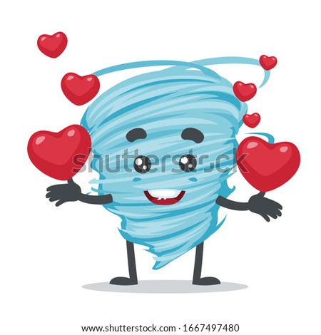 vector illustration of mascot or tornado character love