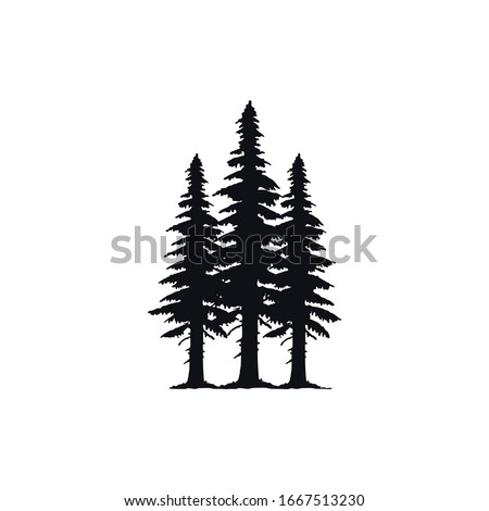 Inspirational logo: three elegant pine trees. This logo is suitable for business, outdoor companies etc.