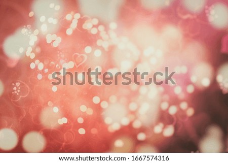 abstract panorama background with red hearts - concept love , Abstract colorful background with hearts - concept