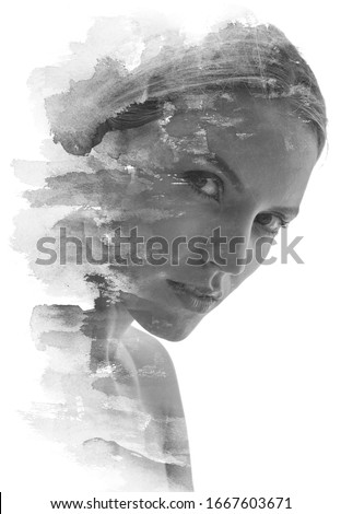 Paintography portrait of a young woman