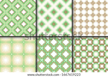 Set of Modern Decorative seamless Abstract geometric pattern.  colored illustration. paper for scrapbook