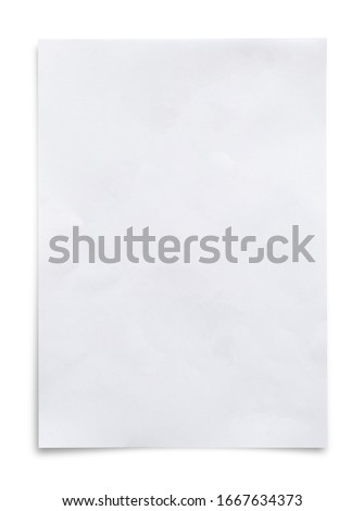 White paper sheet isolated on white background with clipping path. Royalty-Free Stock Photo #1667634373