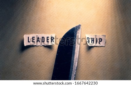 No leadership label tag close up