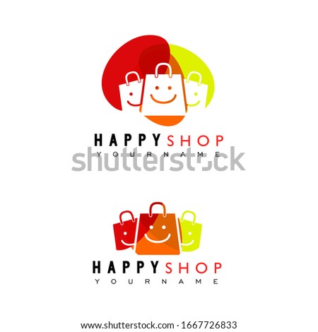 HappyShop vector logo for business.