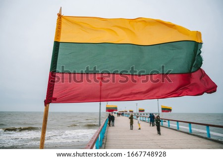 Closeup view of Lithuanian flag