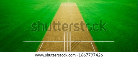 CRICKET GROUND WITH PLAYING PITCH 
bat and ball cricket games backgrounds asia india Royalty-Free Stock Photo #1667797426