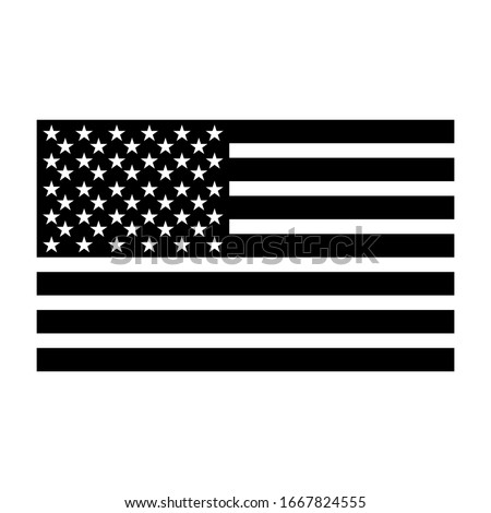 American flag silhouette vector illustration