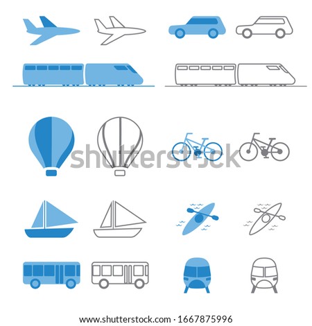 Set public transport icon. Vector illustration
