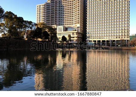 Moat scenery of Imperial Palace in Tokyo