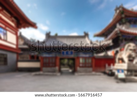 Fuzzy background material map of Xi'an tourist attraction in China.Daxingshan temple in Xi'an - the ancestral hall of Buddhism Tantrism
