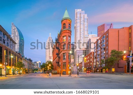 Downtown Toronto city Skyline at  twilight in Ontario, Canada