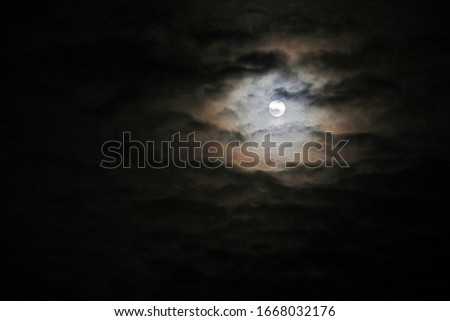 Night sky of the full moon