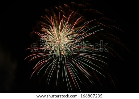 A large Brightly colorful Fireworks Display event
