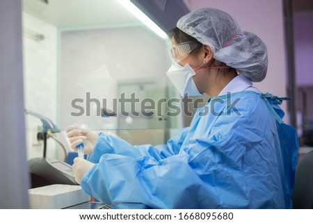 scientist reserching in lab test
