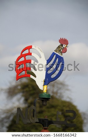 French decorative weather wind turbine coq