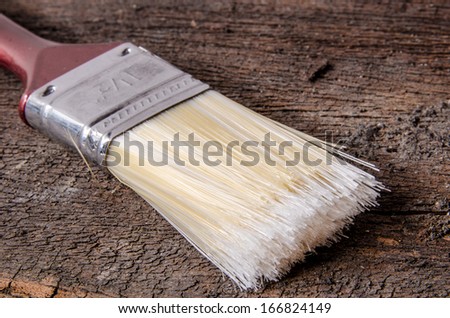 brush on the  wooden background