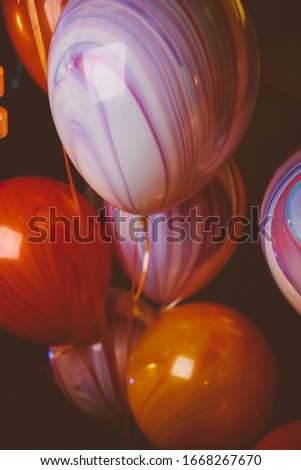 multi-colored balloons. Balloons of many colours.bunch of balloons. Birthday Party Balloons; rainbow colors; colorful abstract multicolor image for happy birthday card. vintage photo processing