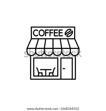 Cafe, coffee, building icon. Simple line, outline vector elements of city for ui and ux, website or mobile application Royalty-Free Stock Photo #1668268102